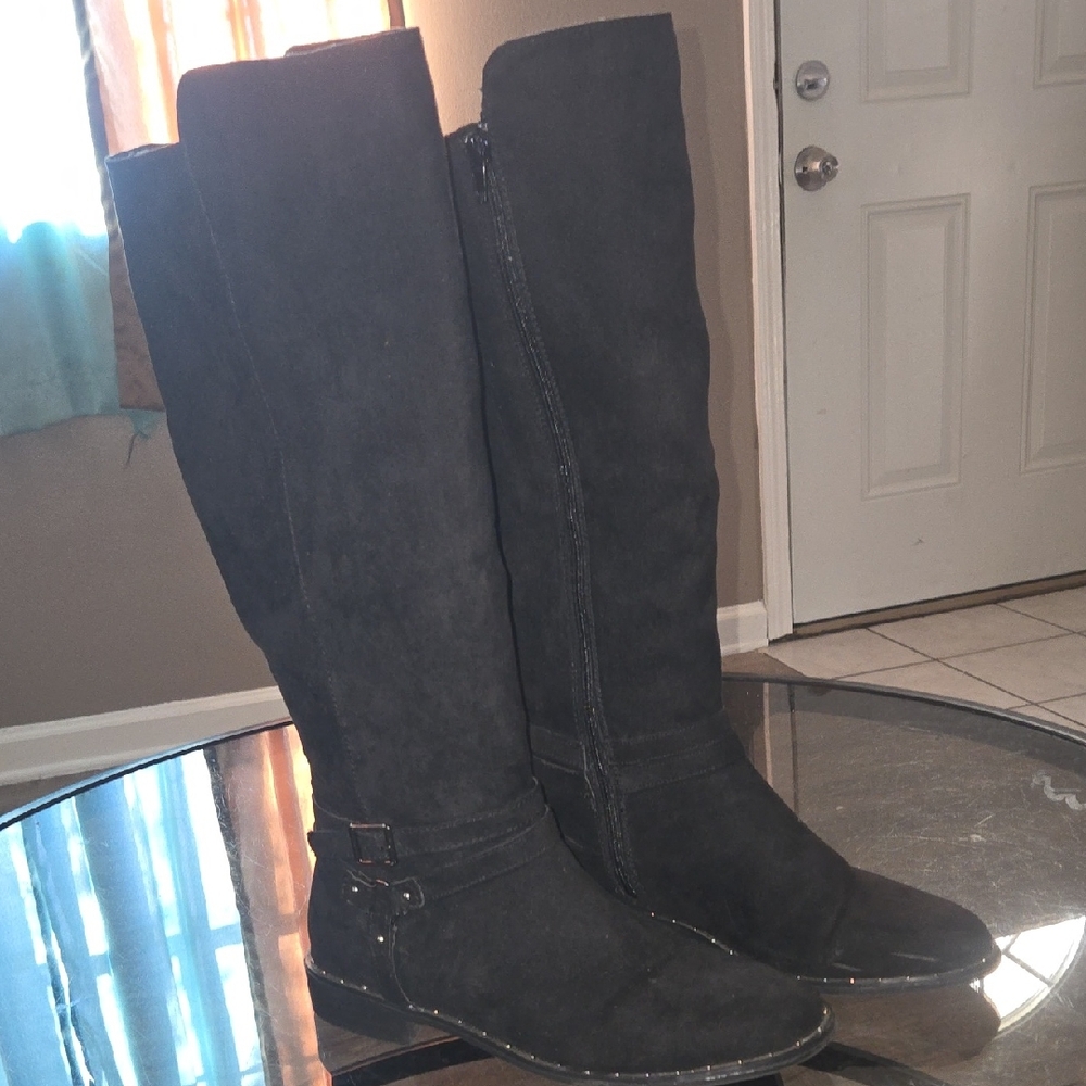 Rouge! Charcoal Over the Knee Boots
